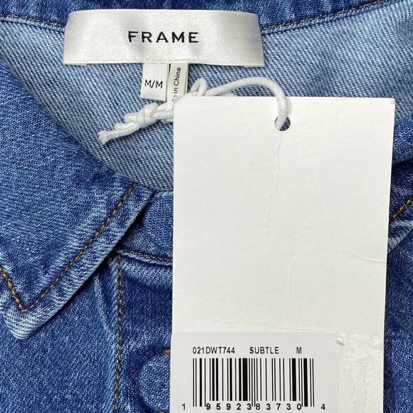 FRAME Women’s Billow Sleeve Denim Button-Up Shirt – Blue, Size M - Picture 3 of 7